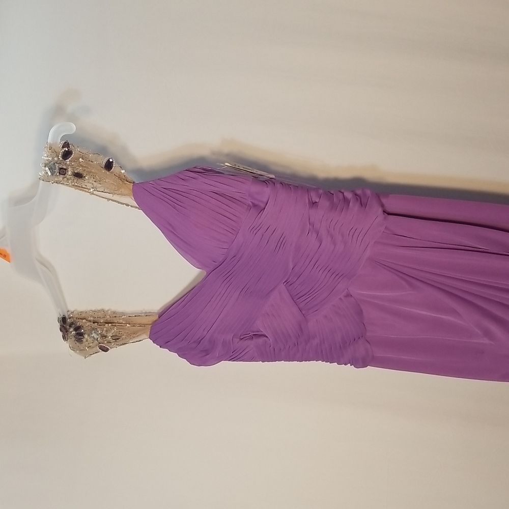 Purple gown with sequence and jewels strap